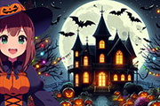 Anime Girl Halloween Jigsaw Puzzle 2024